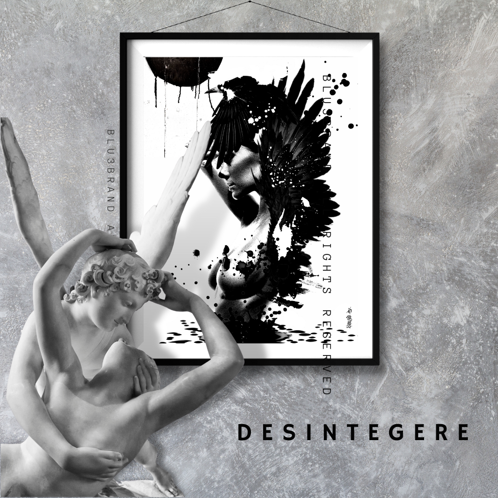 Introducing Desintegere, a luxurious art piece that brings unique sophistication to your home. Lovingly crafted, offering classic beauty with a touch of exclusivity. Add a little elegance to your décor with Desintegere.  THIS ARTWORK IS A BLU3BRAND, LLC  COPYRIGHTED EXCLUSIVE, DO NOT DUPLICATE IT WITHOUT PERMISSION.