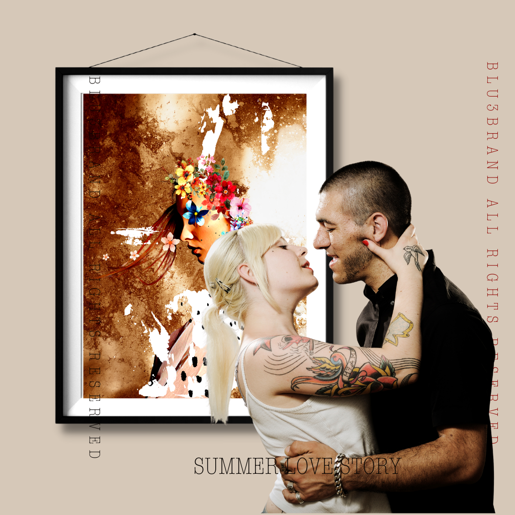 Fall in love with SUMMER LOVE STORY! This artwork captures the magic of romance in the air, making it the perfect wedding gift! Enjoy the beauty of love with a piece of art that will make your home truly special.   THIS ART IS A DIGITAL EFFORT PRINTED ON CANVAS AND NOT AN ACTUAL OIL PAINTING; IT IS A  BLU3BRAND COPYRIGHTED EXCLUSIVE, DO NOT DUPLICATE IT WITHOUT PERMISSION.