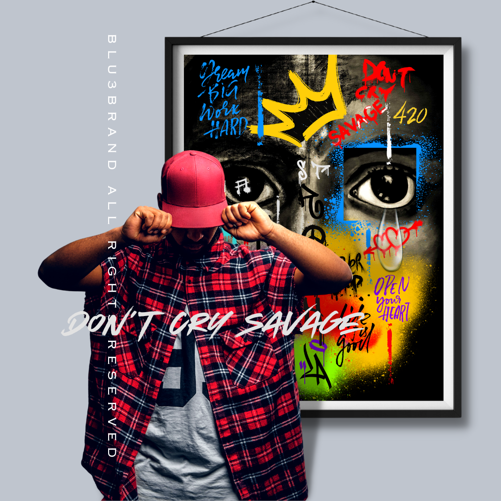 Adorn your living space with DON'T CRY SAVAGE, a stunning artwork featuring the powerful message of hope inspired by New Orleans graffiti. It's vibrant colors and intricate details bring a refined touch to your décor, creating a unique and tasteful atmosphere.