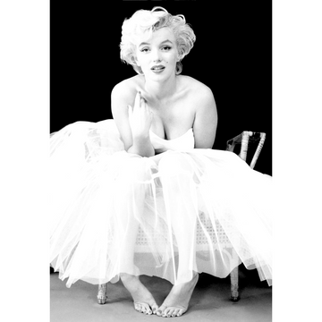 MARILYN MONROE IN A WHITE DRESS VINTAGE CANVAS PRINT 