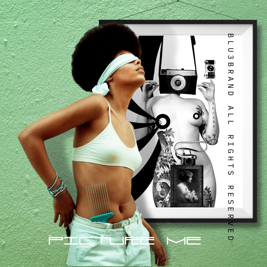 The PICTURE ME artwork compares a vintage and a modern woman, perfect for bringing a unique and contemporary pop of art to your walls. A stunning and exclusive piece that blends traditional and contemporary styles, it's sure to add sophistication and elegance to your home.  THIS ARTWORK IS A BLU3BRAND, LLC  COPYRIGHTED EXCLUSIVE, DO NOT DUPLICATE IT WITHOUT PERMISSION.